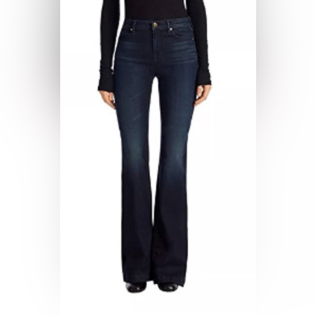 J Brand Maria Dark Blue Flare Jeans In Embrace